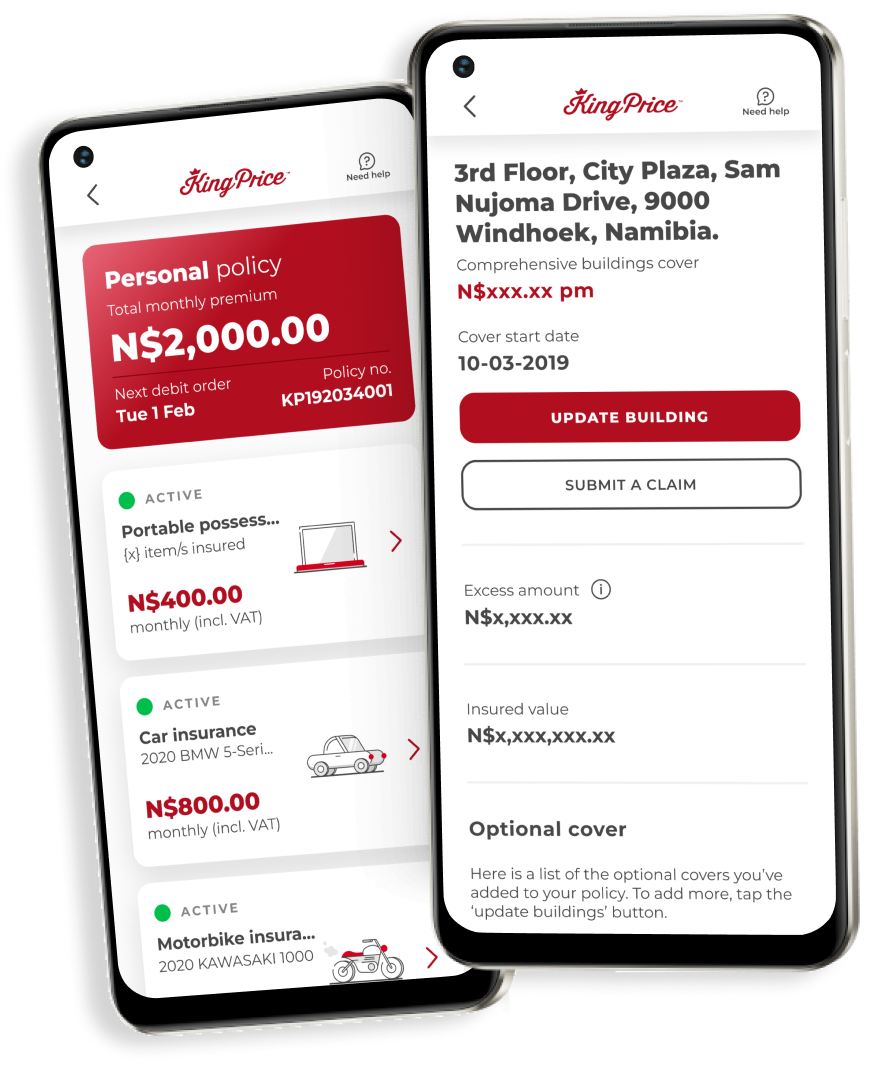 Personal Portable Possessions - App SSP Screenshots - Namibia